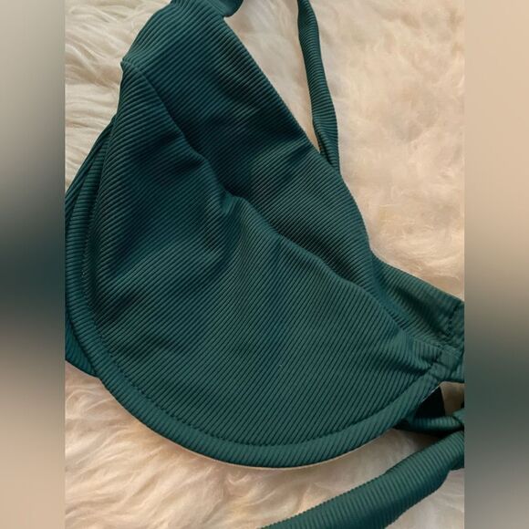 Poema Swim Green Ribbed Bikini Set XL/S - Picture 3 of 7
